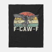 F-Caw-F Cow Funny Bird Vintage Sunset Funny Humor Fleece Blanket