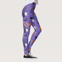 Funny Halloween creatures and candies Leggings