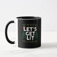 Let's Get Lit Drinking Funny Christmas Gift Mug