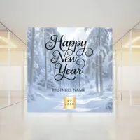 New Year winter wonderland business logo Window Cling