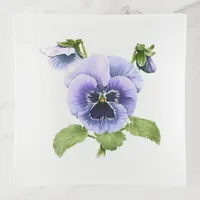 Purple Pansies Trinket Tray