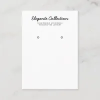 Calligraphy Black White Earring Display Business Card