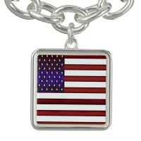 Modern Embossed American Flag Bracelet