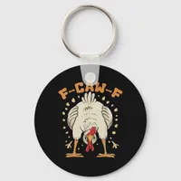 Funny F-Caw-F Chicken F-Caw-F Chicken Vintage Grap Keychain