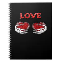 Skeleton Hands Heart Funny Design Notebook