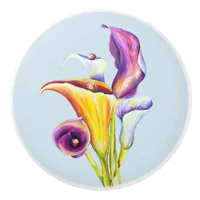 Calla Lillies Ceramic Knob