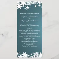 blue snowflakes winter wedding program