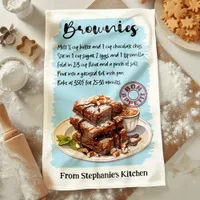 Brownies Recipe Personalized Kitchen Towel