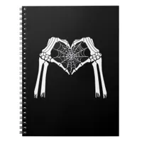 Skeleton Hands Cobweb Heart (White) Classic Notebook