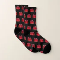 Christmas ugly sweater black red socks