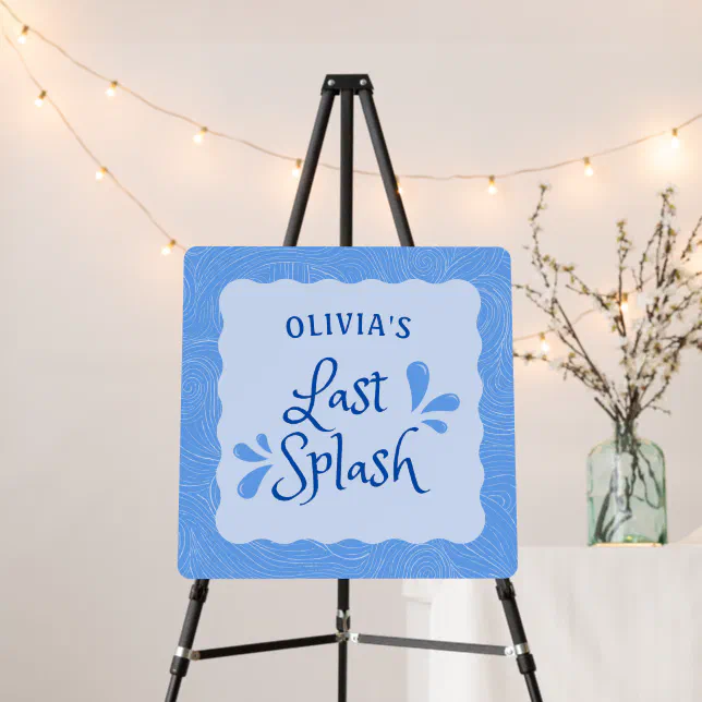 Fun Personalized "Last Splash" Bachelorette Party Foam Board