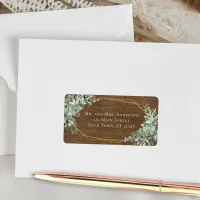 Rustic Wood Eucalyptus Greenery Geometric Wedding Label