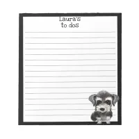 Miniature Schnauzer Puppy Pet Dog Lined To Do List Notepad