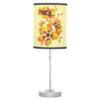 Chic Elegant Spring Watercolor Yellow Flowers Table Lamp