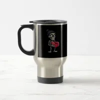 Funny Skeleton Men Women Skeleton Heart Valentines Travel Mug