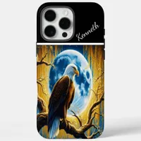 Eagle's Silhouette on Golden Willow iPhone 16 Pro Max Case