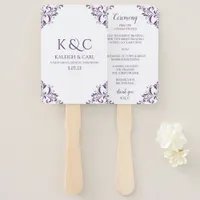 Elegant Wedding Program Fans | Vintage - Purple