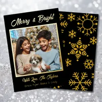 Gold Foil Personalized Family Photo Christmas Foil Holiday Card