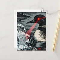 An Angry Minnesota Loon Melting Ice Postcard