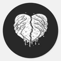 Skeleton Hands Heart– Gothic  Heart Classic Classic Round Sticker