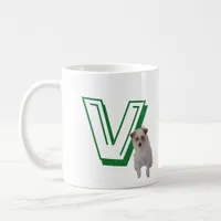 Mug - Letter V with Dog and Name