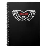Skeleton Hands Folded In A Heart Funny Halloween Notebook