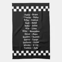 Police Dispatch Emergency Phonetic Alphabet Kitchen Towel