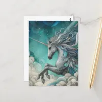 Unicorn With Three Legs in the Clouds Postcard