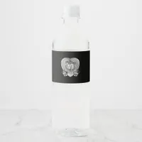 Crying Heart Classic - Skeleton Hands Heart Water Bottle Label