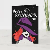 Sexy Redhead Cartoon Witch Valentines Day Card