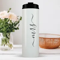 Mrs. Bride Wedding Signature Script Name Thermal Tumbler