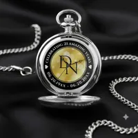 Elegant 21st Brass Wedding Anniversary Celebration Pocket Watch