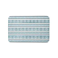 Southwest Winter Blue Geometric Snowflake Pines Sm Bath Mat