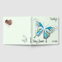 Butterfly Sweet Palette Baby Shower silver foil Foil Guest Book