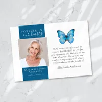 Forever in Our Hearts Butterfly Photo Sympathy Thank You Card