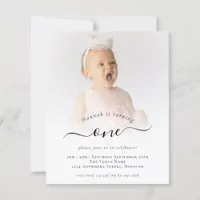 Budget Photo Script 1st Birthday Party Invitation