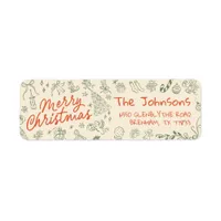 Merry Christmas Hand Drawn Return Address Label