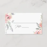 Pastel Blush Pink Floral Wedding Place Card