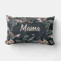 Mama Bear Floral Pink Gray Lumbar Pillow