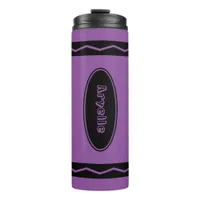 Custom Name Violet Purple Crayon Drink Tumbler Mug