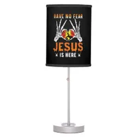 Jesus Is Heart Skeleton Hand Minimal Design Table Lamp