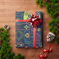 It’s Game On Skull  – Video Game Birthday Wrapping Paper