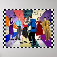 Couple Dancing  | Retro Nostalgic 1950's  Poster