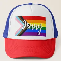 Progress Pride Flag | Your Name |  Trucker Hat