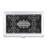 Goth Medieval Geometric Pattern Personalized Business Card Case