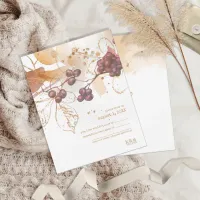 Golden Autumn Wedding Berries ID655 RSVP Card