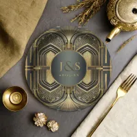 Glam Art Deco Wedding ID1033 Paper Plates