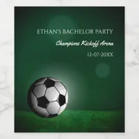 Green Soccer Birthday / Bachelor Party Wine Label