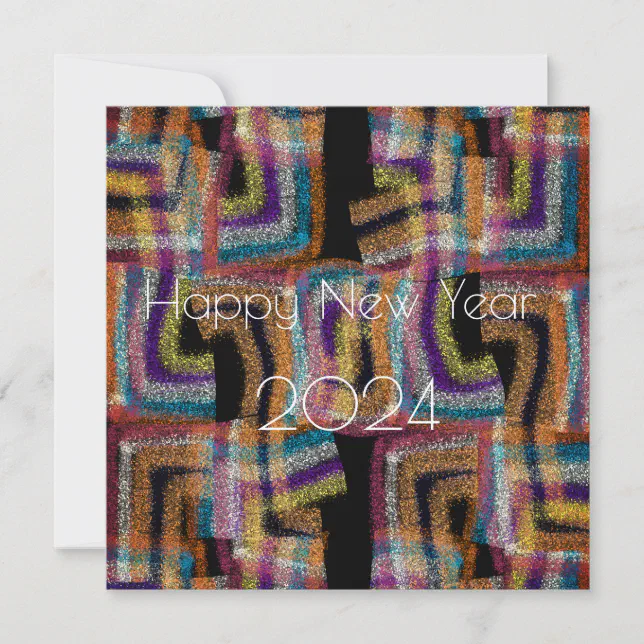 Happy New Year 2024 - shining modern artwork