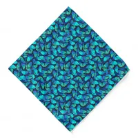 Stylish Royal Blue and Aqua Butterflies Patterned Bandana